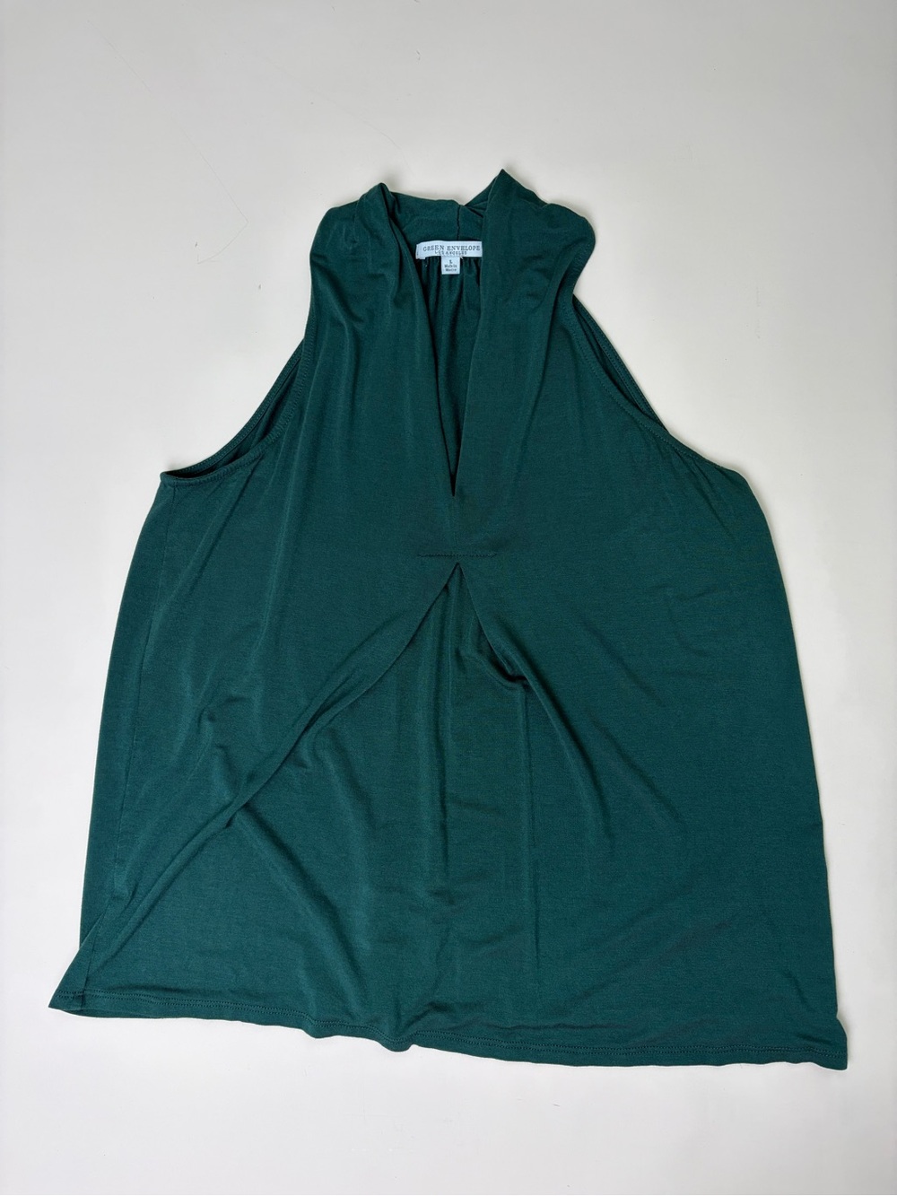Green Envelope Los Angeles Draped Sleeveless Top Green L